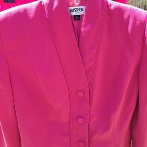 Hot Pink Kasper Suit set with jacket and skirt